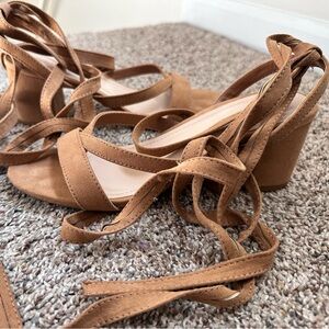Tan Block Heel Sandal